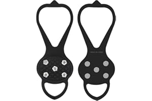 AIYORSE Universal Non Slip Gripper Spike, Ice Traction Cleats with Steel Studs Crampon, Walk Traction Cleat, Ice Snow Grips with 5 Steel Studs Cleats for Ice Sports Walking Running Hunting Fishing