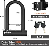 Sportneer 17mm Heavy Duty D Lock with Mounting Bracket and Keys view 3
