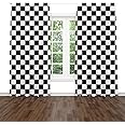Black and White Window Drapes Curtain Checkered Flag Racing Race Car Line Rod Pocket Drapes Curtain for Living Room Home Decor 26x84 Inches 2 Panels