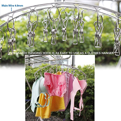 KEREITH 3Pack Sock Dryer Hanger Laundry Drying Rack Indoor Outdoor Drip Hanger with 10 Pegs Drying Towels, Diapers, Baby Clothes,Underwear, Glves,Delicate Bras(3pack laundry pegs)