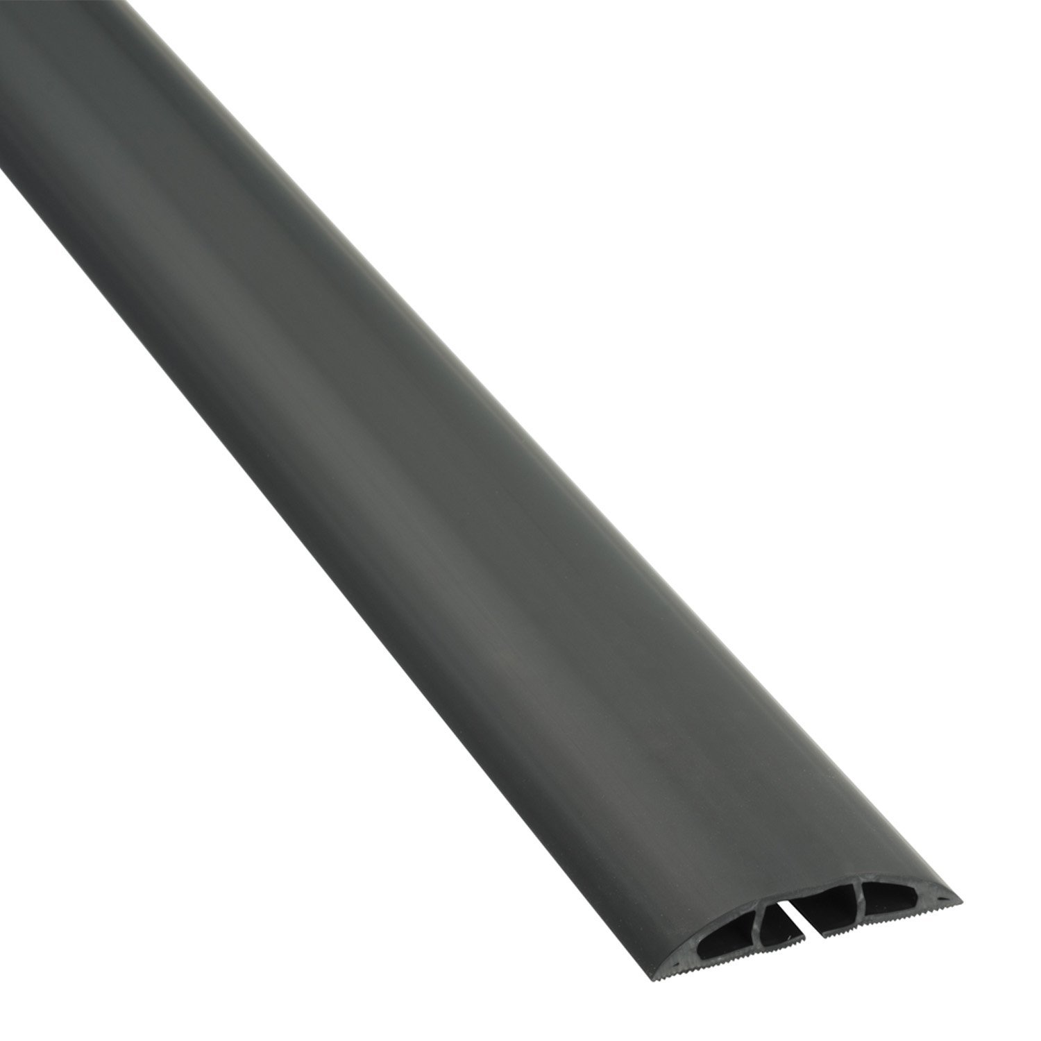 D-Line CC-1/9M Floor Cord Cover/Cable Protector - Light Duty | Protect Cords and Prevent a Trip Hazard | 30 Foot Length | Cable Cavity 0.63" (W) x 0.31" (H) (30 Feet, Black)