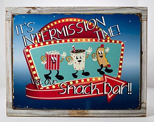 Amazon Com Framed It S Intermission Time Snack Bar Metal Sign