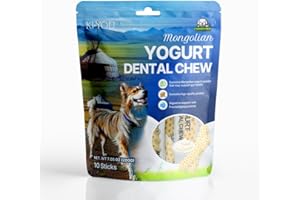 Fabrechew KI-You Mongolian Yogurt for Dogs – Probiotic & Prebiotic Rich for Gut Health, Soft Honeycomb Shape for Gentle Dental Care, for Sensitive Gums (Chew - Long Type)