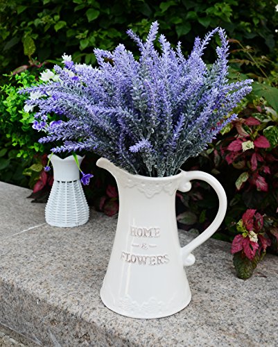 Aplstar Artificial Flowers Lavender Bouquet in Purple Artificial Plant for Home Decor, Wedding,Garden,Patio Decoration,4 Bundles - Thumbnail 2