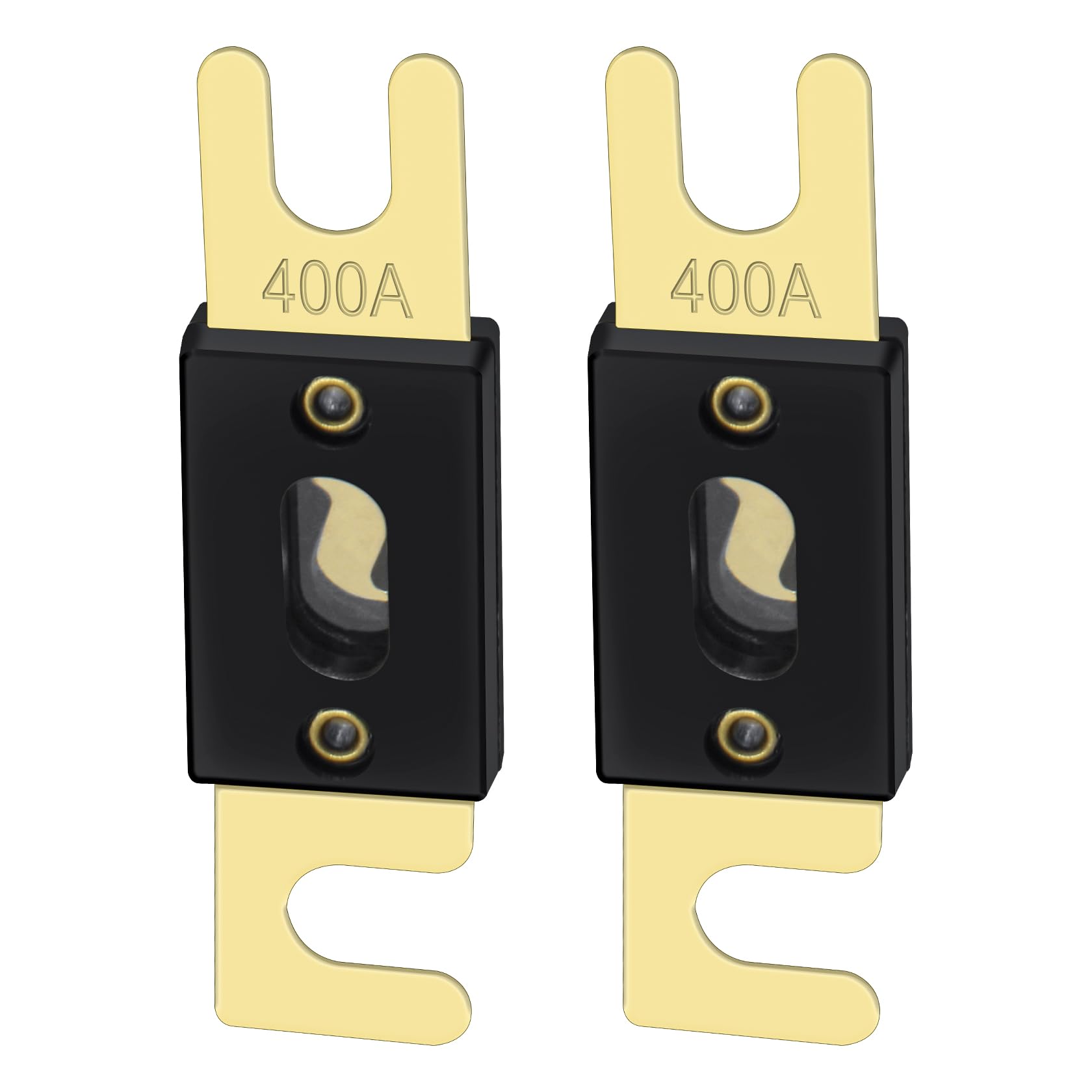 Heschen ANL Fuse ANL-400 400 Amp for Car Vehicles Audio System Sheet Gold Tone & Black 2 Pack