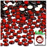 The Crafts Outlet 144-Piece Flat Back Round Rhinestones, 8mm, Devil Red Wine