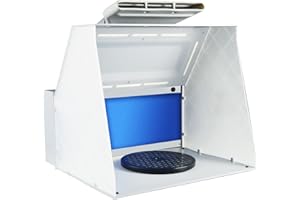 HUBEST Airbrush Spray Gun Paint Booth Kit,Paint Booth with Powerful Fan,5 Foot Exhaust Extension Hose,2-layerFilter 7.5” Turn Tables for Painting Model Craft Hobby DIY Nail Model Parts