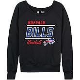 Team Fan Apparel NFL Womens Crew Neck Light Weight, Gameday Apparel, Slouchy Fit Raglan Crewneck Pullover for Women