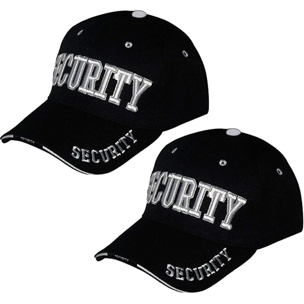 Security 3-D White Curved Letters Black Acrylic Embroidered