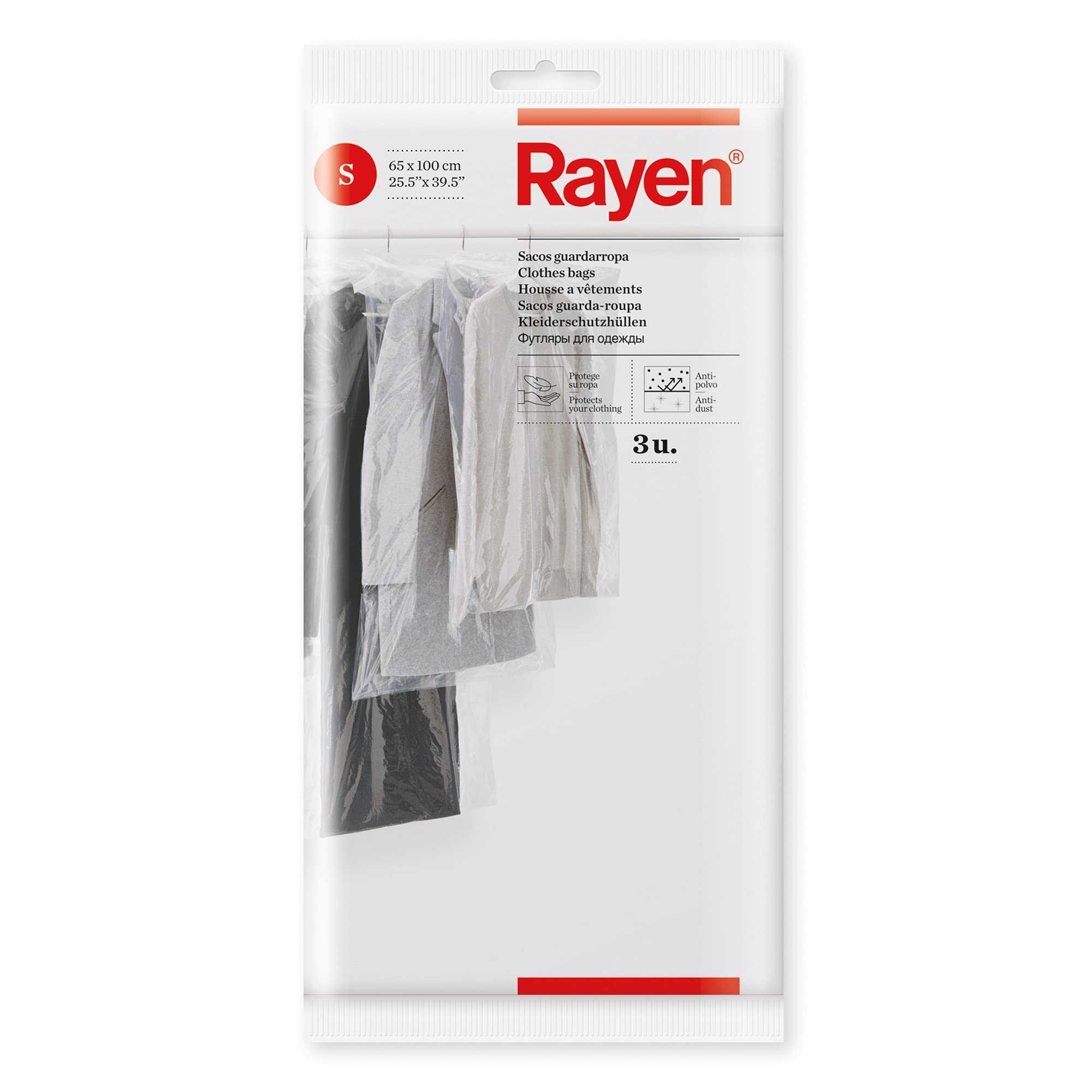 Rayen 6045 Pack of 3 Dress COVERS- zipped 100 x 65 CM
