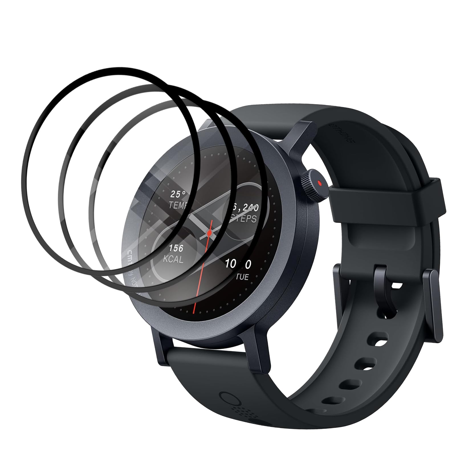 KUSINHOKA [3 Pack] Screen Protector for CMF by Nothing Watch Pro 2，3D Curved Full Coverage PET Anti Scratch,High Transparency,Anti fingerprint,Bubble Free Flexible Protector,Black