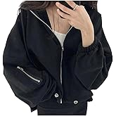 GORGLITTER Women's Oversized Zip Up Hoodie Baggy Long Sleeve Cute Comfrt Fall Travel Hoodie with Hidden Pockets 2025