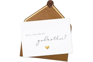Joli Coon Will you be my godmother card with envelope and wax seal - Godmother proposal card - Postcard
