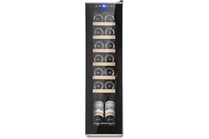 TROPOW 18 Bottle Dual Zone Wine Cooler, Compressor Beverage Refrigerator with Digital Temperature Control 41-64°F & UV Blocking Glass Door, Built-in or Freestanding Wine Cellar for Home Bar, Kitchen, Office