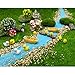 EMiEN 28 Pieces Village Vacation Style Miniature Ornament Kits Set for DIY Fairy Garden Dollhouse Decoration,Blue Sand,Scree,Cute Kids,Boats,Chicks,Ducks,Trees,Stairs,Mushrooms,Stump Pier