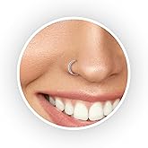 Tiny Silver Nose Ring – 925 Silver Thin Wire Wrapped Nose Piercing Hoop - 20 gauge 8mm very Thin Nose Piercings Rings