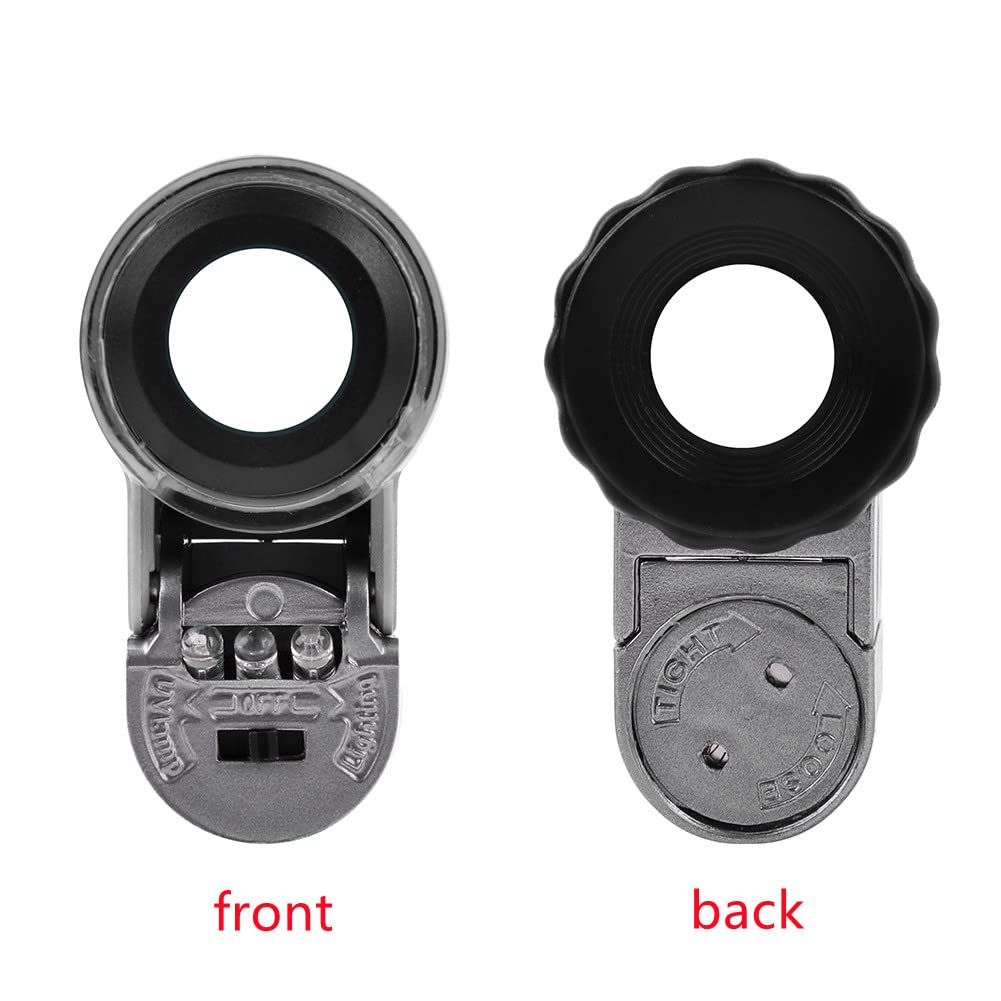 50X Jewelry Loupe Mini Pocket Magnifier Portable Microscope Magnifying Glass with LED UV Lights Jewelers Loupe Magification for Jewelry Diamand Coins Stamps Antiques Currency Detecting