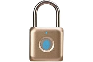 Fingerprint Padlock eLinkSmart Combination Lock - Gym Locker Lock Keyless Gold Color: Fingerprint Lock Biometric Metal Digital Padlock for Gym Locker, School Locker Backpack Suitcase Luggage