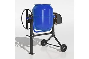 Muhub 5.0 Cu.Ft. Concrete Mixer, Heavy Duty Portable Concrete Mixer with Wheel & Stand, Electric Cement Mixer Machine with 120L Drum, 120V Motor for Concrete, Mortar,Seeds, and Feed,Blue.