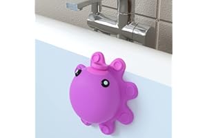 Bathtub Overflow Drain Cover - Soak Bath Tub Accessory, Adds Inches of Water for Deeper Bath, Bathroom Spa (Silicone, Hot Pin