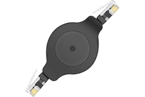 NECABLES Retractable Phone Cord for Landline 4ft Auto Rewind Telephone Handset Cord RJ9 4P4C Male to Male - 4 Feet
