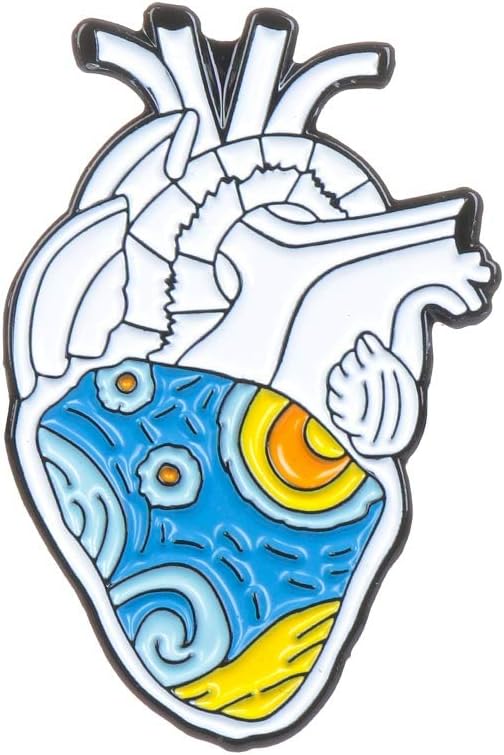 Anatomical Heart Enamel Pins Medical Anatomy Brooch Heart Neurology Pins for Doctors and Nurses Lapel Pin Bags Badge Gifts 1pcs