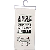 Primitives by Kathy Christmas Stitch Art Dish Towel, 18" x 26", Jingle All The Way