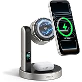 UGREEN Magflow Pro 25W Qi2.2-Certified 2-in-1 Wireless Charging Station | Smart Display with TEC Active Cooling, Adjustable View, Fast Charging for iPhone 18-12, Airpods and More (Cable Included)