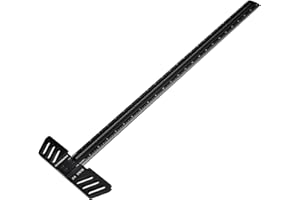GOINGMAKE Woodworking T-Square 24 Inch Aluminum Alloy T Square Ruler 1/32" Hole Scrbing Guides Positioning Scribe Tool Precision Woodworking Ruler Scribing Tool for Carpenter Layout and Measuring
