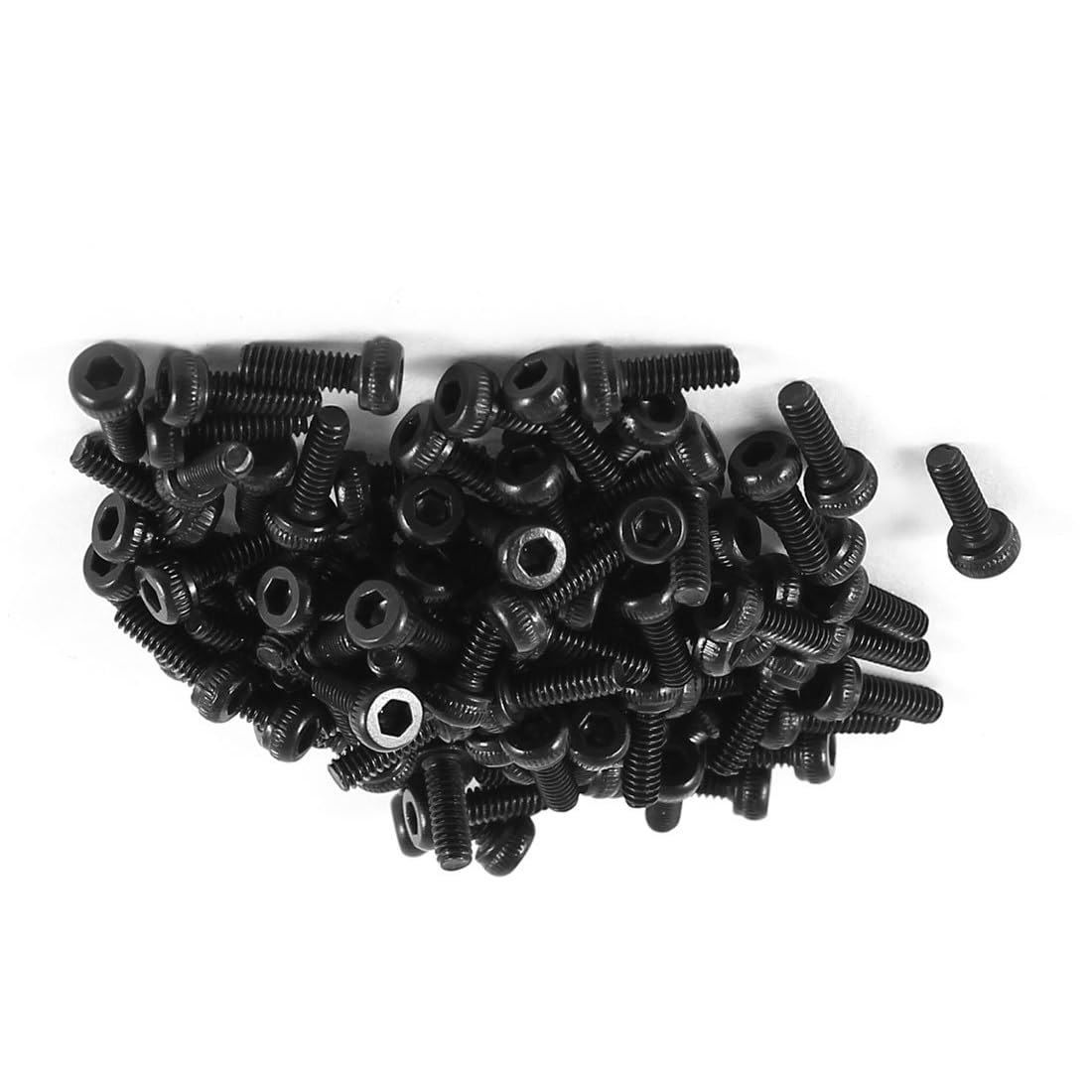 MACHSWON M2x6mm Hex Socket Head Cap Screws Bolts Full Thread 12.9 Grade Alloy Steel Black Oxide Finish Allen Socket Drive Machine Screws 100Pcs