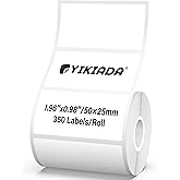 YIKIADA White Thermal Labels 1 × 2 Inch Vinyl Waterproof Stickers Self-Adhesive Address Decals Compatible with M110/M220 350 PCS