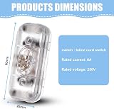 AXFEE 6A DP Inline Switch Torpedo Design 250V for Lamp Desk Light 2/3 Core view 2