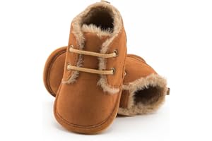 Sekantrol Newborn Baby Boys Girls First Walker Crib Shoes Soft Rubber Sole Infant Sneakers Fashion High-Top Non-Slip Toddler Oxford Dress Moccasins