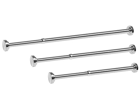 Edelstahl Duschvorhangstange Teleskopstange von 55-230cm Länge Ohne Bohren (Stange 125-230cm)