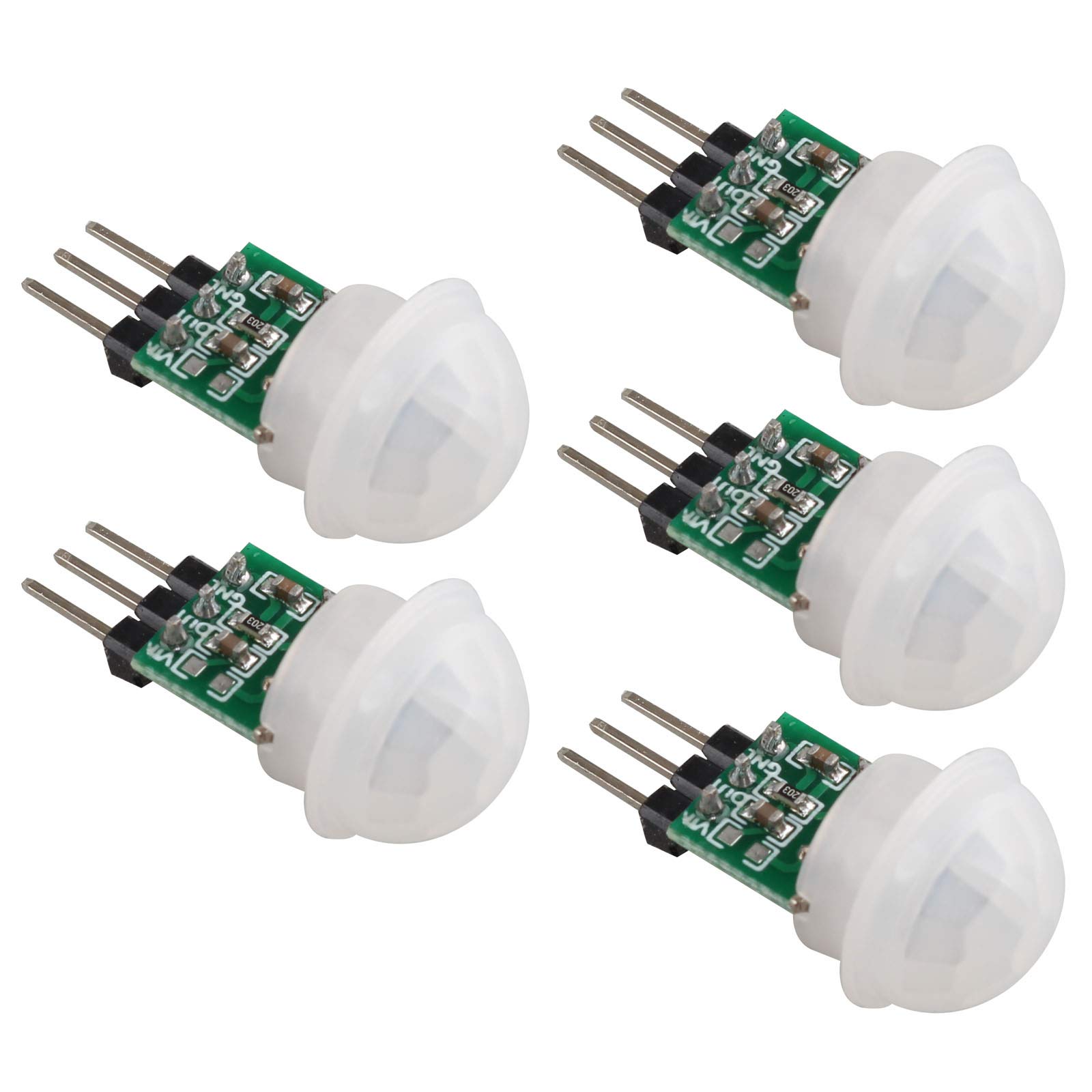 HALJIA 5PCS AM312 IR Human Sensor Mini Pyroelectric PIR Sensor Module Manual Motion Infrared Automatic Detector HC-SR312 Miniature Human Induction Sensor Module DC 2.7 to 12V