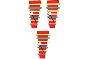 Umama Patch Set of 3 Xylophone Iron On Sew On Applique Patches Red xylophone cute instrument Cartoon Embroidered Badge Patch Decorative Repair Craft Costume or Reward Gift