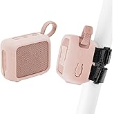 TXEsign Silicone Case for JBL Go 4, Go 4 Protective Cover, Travel Carrying Pouch w Anti-Dust Charging Cover Speaker Mount Strap (Pink)