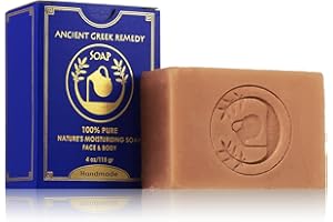 Ancient Greek Remedy Organic Face and Body Soap Bar for Dry, Normal and Sensitive Skin. Gentle Wash Treatment for Women, Men, pack of 1