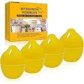Refrigerator Deodorizer, More Effective Than Baking Soda(4Pcs/Lemon Flavor) | Removes stubborn fridge odors, food-grade raw materials with natural tea polyphenol extracts, 60&ndash;90 day lifespan
