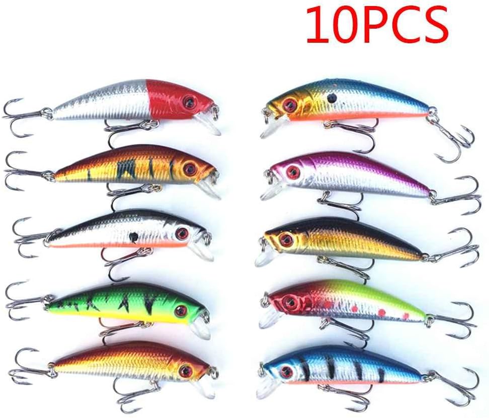 Gankmachine 7cm 8.5g Laser Wobblers Fishing Tackle 3D hard bait,Fishing lure minnow Eyes Sinking Fishing Lure Crankbait 10pcs