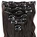 Clip in Hair Extensions 8 PCS 18 Clips 145G Thick Straight Curly Full Head Real Natural Synthetic Fibre Hairpiece 60 colors for Women Lady Girls(24 inch,dark brown-curly)