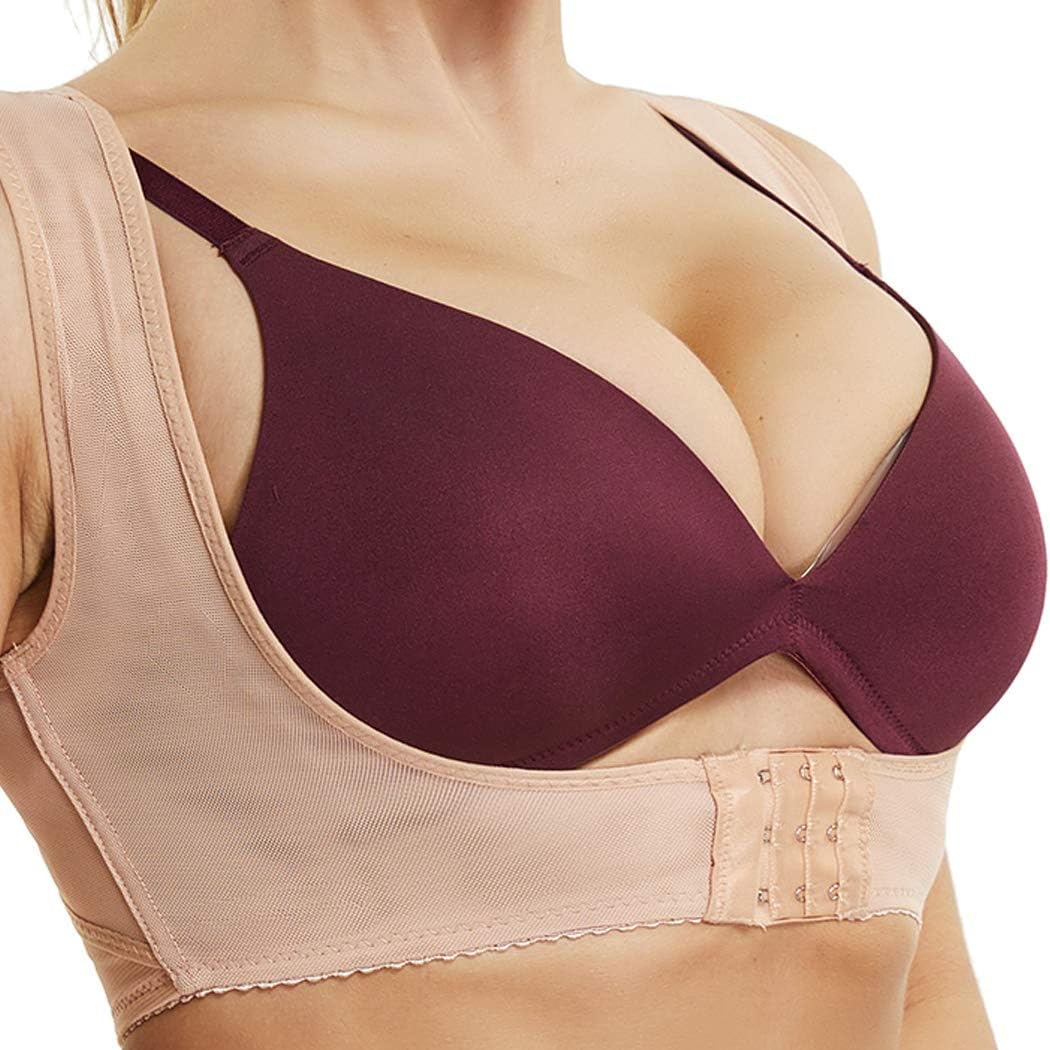 WOWENY Chest Brace up Corset Breast Support Posture Brace Bra Shaper X