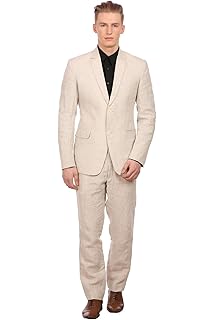 Youthup Costume Homme En Lin Coupe Slim 3 Pièces Affaires