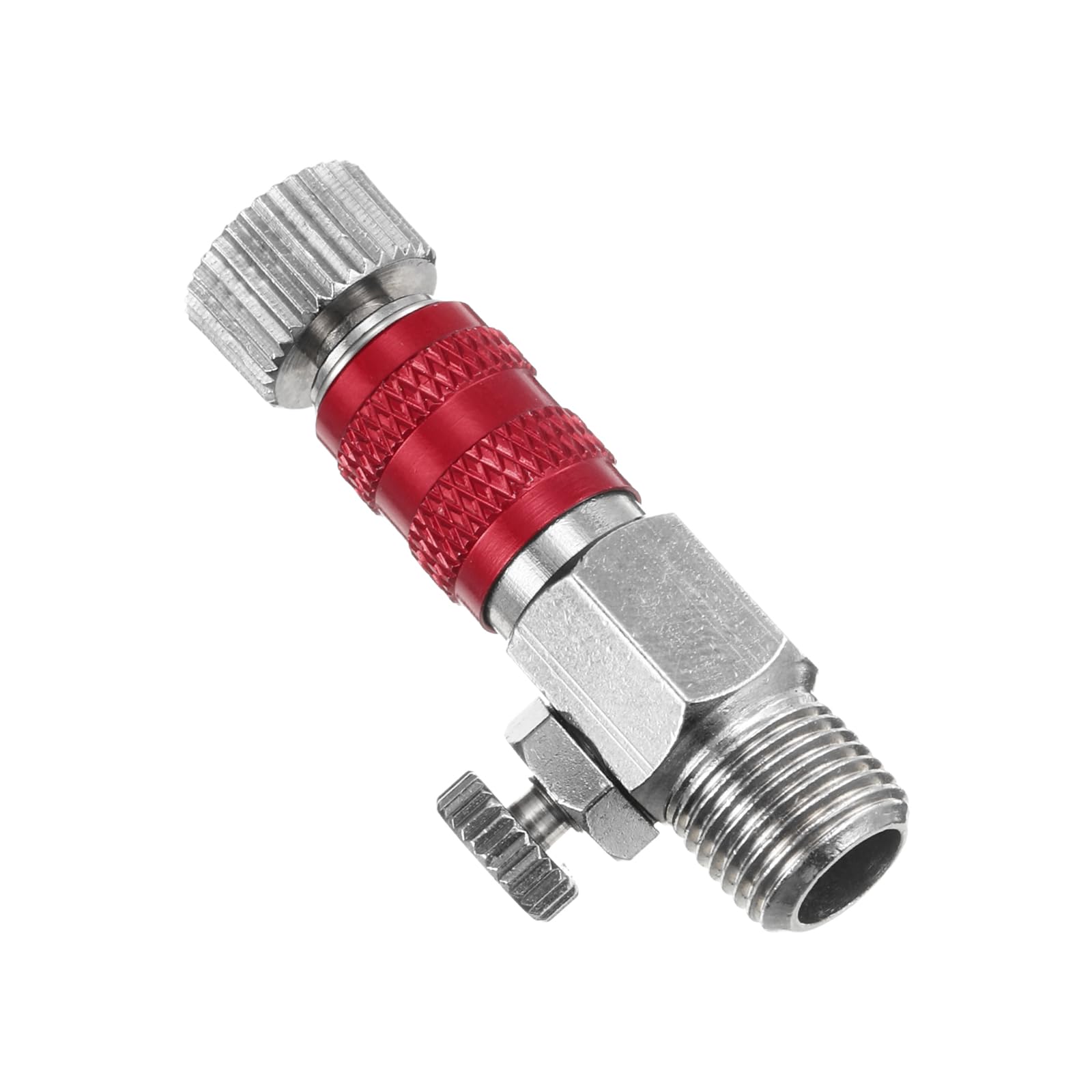 PATIKIL 1/8 Air Brush Connector Adapters, 1pcs Air Brush Quick Connect Air Brush Airflow Control Valve Quick Release Disconnect for Air Brush Hose, Red