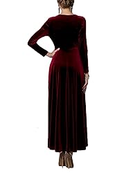 Urban CoCo Women Long Sleeve V-Neck Velvet Stretchy