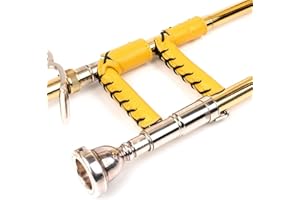MG LEATHER WORK Trombone Hand Guard Slide Guard. Genuine leather protection. Trombone grip hand wrap. Moist, dirt, oil protection. Protective pad. Leather accessories & Protection (Yellow)