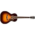 Fender Paramount PS-220E Parlor Acoustic Guitar, with 2-Year Warranty, 3-Color Vintage Sunburst, with Case