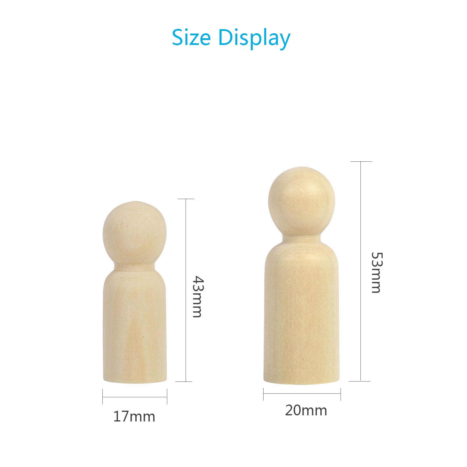 unpainted wooden peg dolls