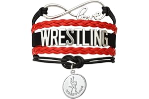 Sportybella Wrestling Charm Infinity Bracelet- Wrestling Jewelry - Sports Personalized Gifts for Wrestlers,Teams, Moms and Coaches