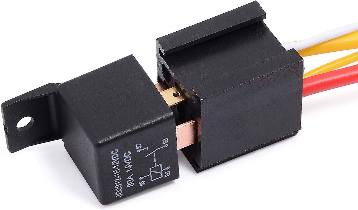 Ehdis [1 Pack Car Truck Motor Heavy Duty Heavy Duty 4-Pin 80A 12V On/Off Normally Open SPST Relay Socket Plug 4 Wire Automotive: Automotive